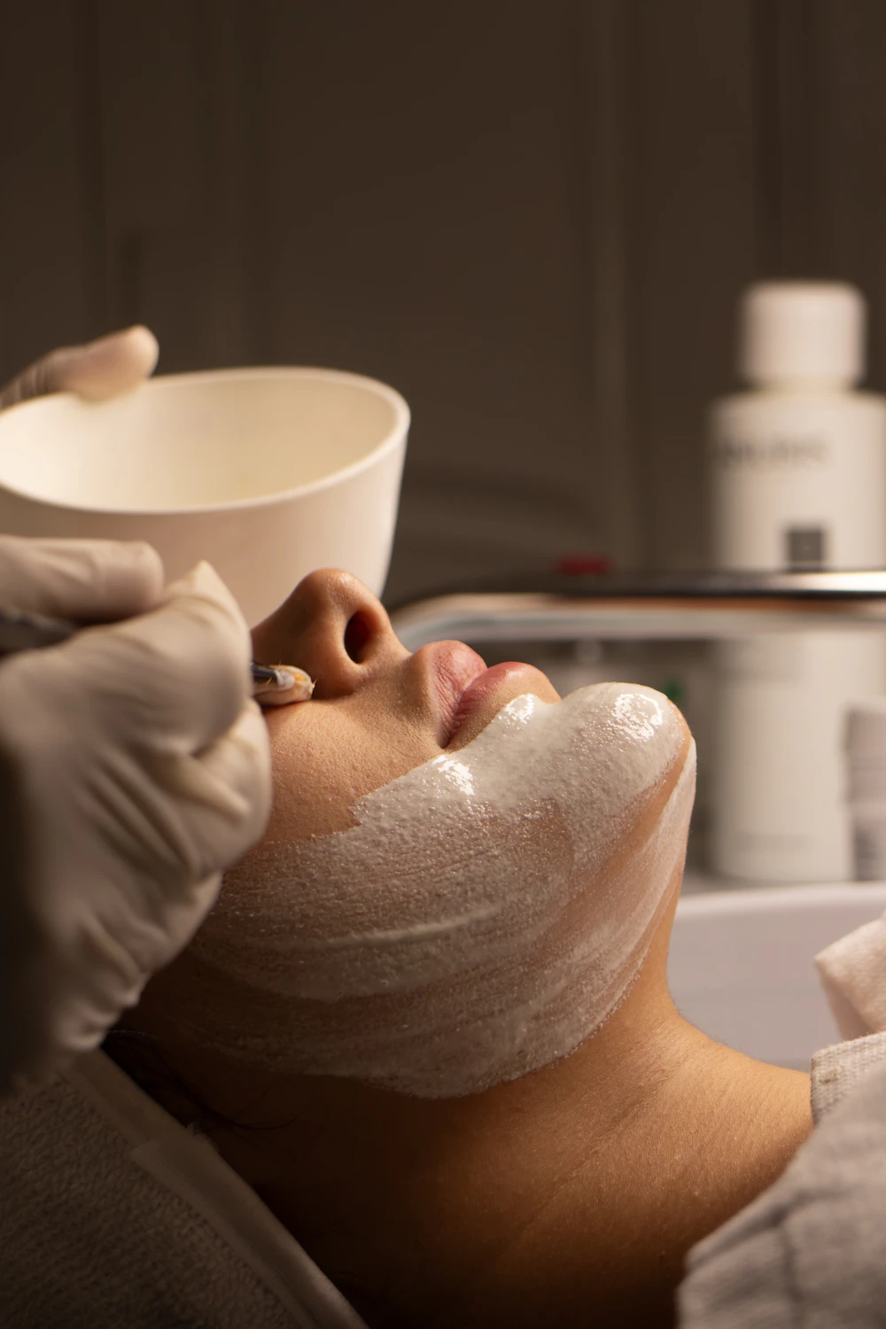 A relaxing skincare facial treatment